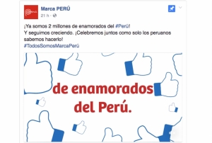 Facebook de la Marca Per&uacute; supera los dos millones de seguidores