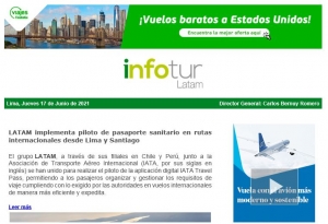 Newsletter de Infotur Latam lo mantendr&aacute; informado con lo m&aacute;s actual del turismo latinoamericano y mundial