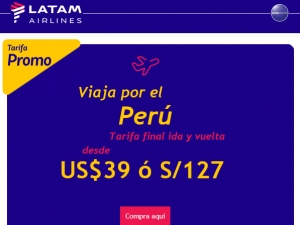 Latam Per&uacute; lanza nueva tarifa &ldquo;Promo&rdquo; desde US$ 39 para vuelos nacionales
