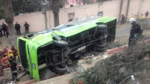 Bus tur&iacute;stico que cay&oacute; a barranco registra cinco papeletas