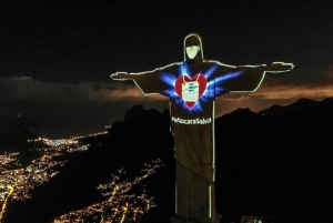 Cristo Redentor &ldquo;se pone&rdquo; la m&aacute;scara para concienciar contra COVID-19 (V&Iacute;DEO)