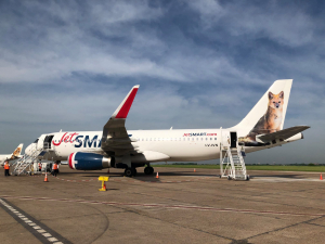 JetSMART vuela por primera vez desde Aeroparque en Argentina