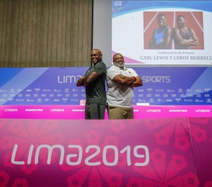 Carl Lewis y Leroy Burrell destacan la construcci&oacute;n del estadio atl&eacute;tico en el Per&uacute;