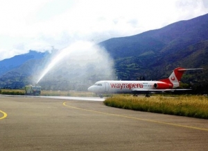 Corpac s.a. recibe vuelo inaugural de WAYRA PER&Uacute; en aeropuerto de Hu&aacute;nuco