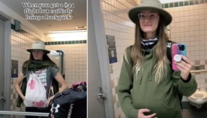 Mujer sorprende por su forma de colar una mochila adicional en un vuelo y no pagar la tarifa de equipaje (V&Iacute;DEO)