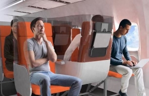 Presentan un innovador dise&ntilde;o para evitar el contagio del coronavirus en los aviones