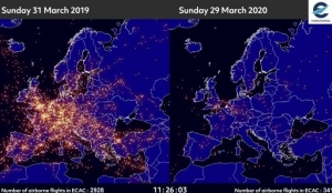 Cae el tr&aacute;fico a&eacute;reo en Europa un 90% (V&Iacute;DEO)